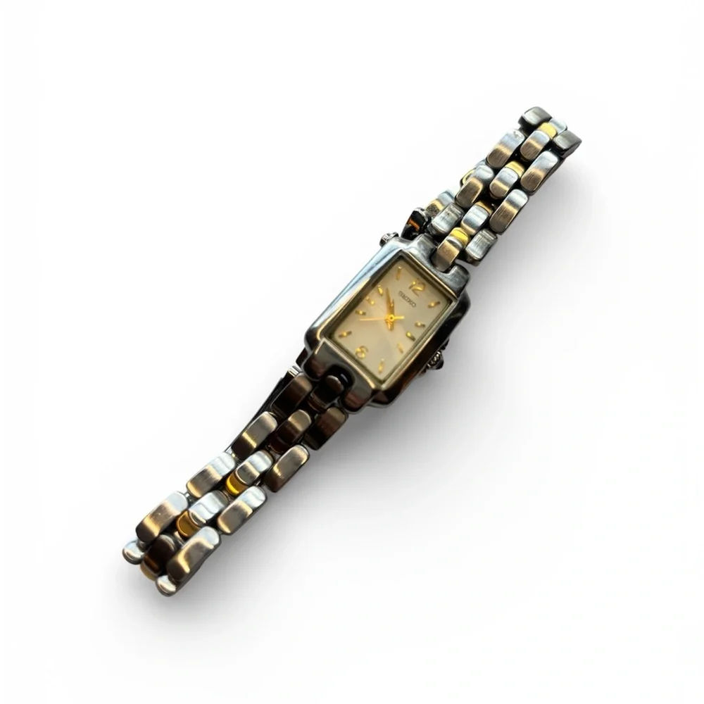 Vintage Seiko Vivace Two-Tone Tank Watch 4N01-5099
